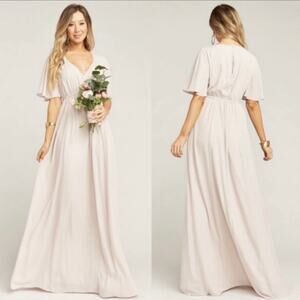 show me your mumu emily empire maxi dress show me the ring crisp chiffon x-large